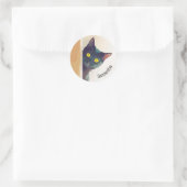 Peeking Kitty Design Classic Round Sticker (Tasche)
