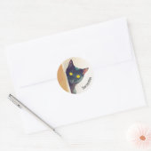 Peeking Kitty Design Classic Round Sticker (Umschlag)