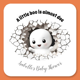 Peeking Little Boo Ghost Baby Duschpapier Unterset Rechteckiger Pappuntersetzer