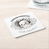 Peeking Little Boo Ghost Baby Duschpapier Unterset Rechteckiger Pappuntersetzer (angewinkelt)