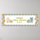 Peeking Monsters Baby Shower Banner Poster (Vorne)