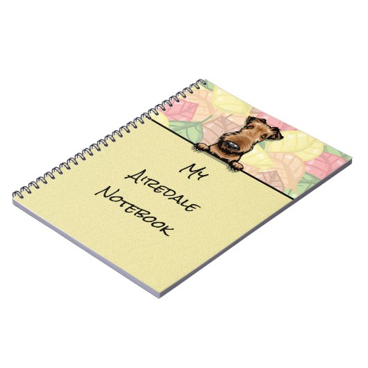 Peeking Niedlich Airedale Notebook Notizblock (Linke Seite)