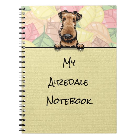 Peeking Niedlich Airedale Notebook Notizblock (Vorderseite)