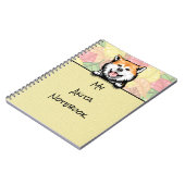 Peeking Niedlich Akita Notebook Notizblock (Linke Seite)