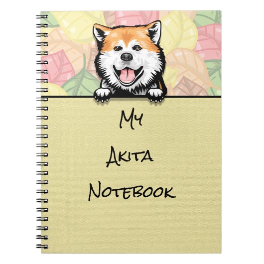 Peeking Niedlich Akita Notebook Notizblock (Vorderseite)