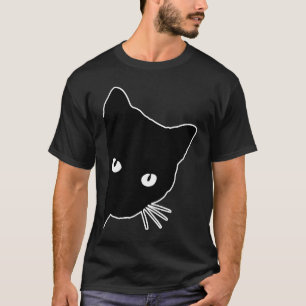 Peeking Niedlich Black Cat Peekaboo Kitten für Kat T-Shirt