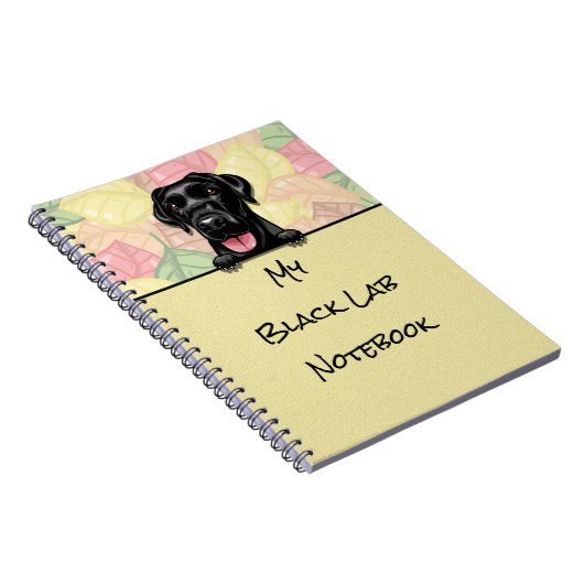 Peeking Niedlich Black Labrador Notebook Notizblock (Rechte Seite)