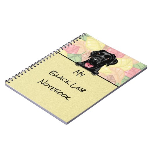 Peeking Niedlich Black Labrador Notebook Notizblock (Linke Seite)