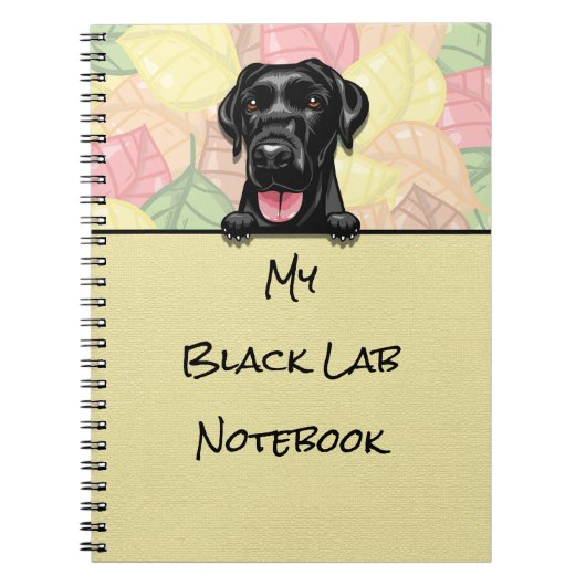 Peeking Niedlich Black Labrador Notebook Notizblock (Vorderseite)