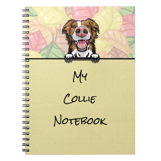 Peeking Niedlich Border Collie Notebook Notizblock (Vorderseite)