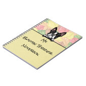Peeking Niedlich Boston Terrier Notebook Notizblock (Linke Seite)