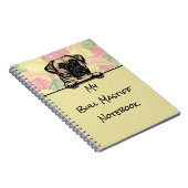 Peeking Niedlich Bull Mastiff Notebook Notizblock (Rechte Seite)