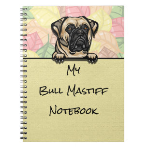 Peeking Niedlich Bull Mastiff Notebook Notizblock