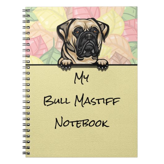 Peeking Niedlich Bull Mastiff Notebook Notizblock (Vorderseite)