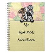 Peeking Niedlich Bulldog Notebook Notizblock (Vorderseite)