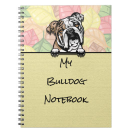 Peeking Niedlich Bulldog Notebook Notizblock
