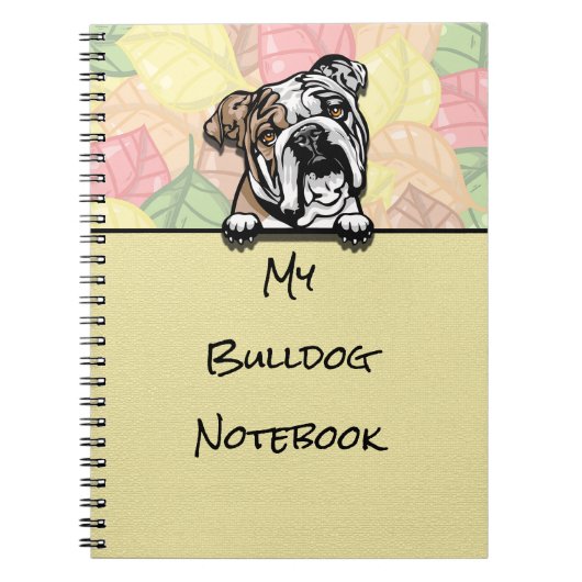 Peeking Niedlich Bulldog Notebook Notizblock (Vorderseite)