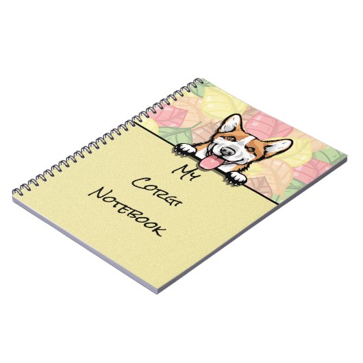 Peeking Niedlich Corgi Notebook Notizblock (Linke Seite)
