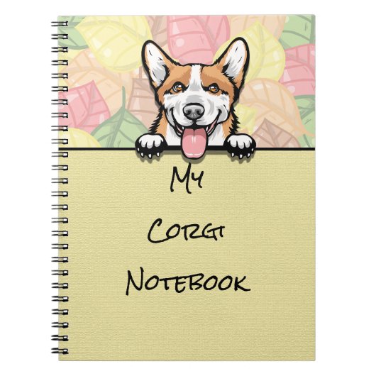 Peeking Niedlich Corgi Notebook Notizblock (Vorderseite)