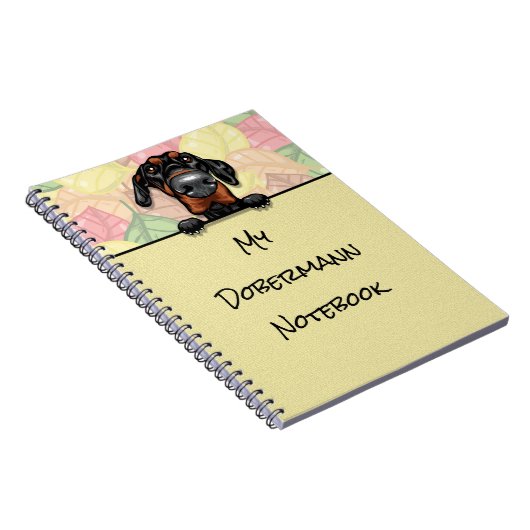Peeking Niedlich Dobermann Notebook Notizblock (Rechte Seite)