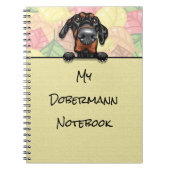 Peeking Niedlich Dobermann Notebook Notizblock (Vorderseite)