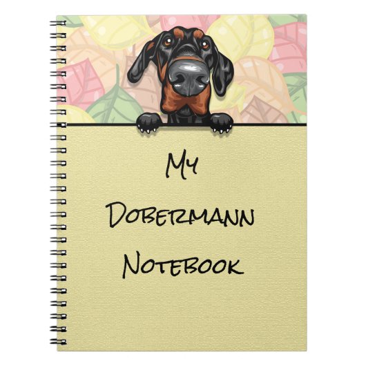 Peeking Niedlich Dobermann Notebook Notizblock (Vorderseite)