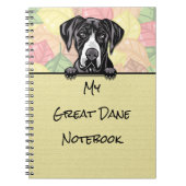 Peeking Niedlich Great Dane Notebook Notizblock (Vorderseite)