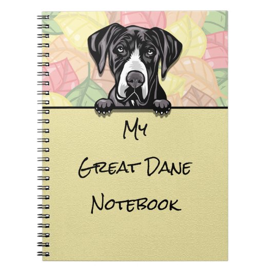 Peeking Niedlich Great Dane Notebook Notizblock (Vorderseite)