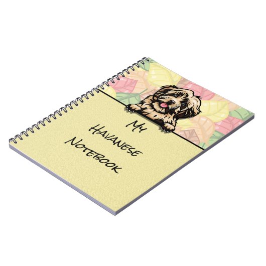 Peeking Niedlich Havanese Notebook Notizblock (Linke Seite)