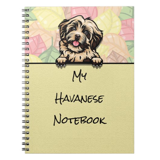 Peeking Niedlich Havanese Notebook Notizblock (Vorderseite)