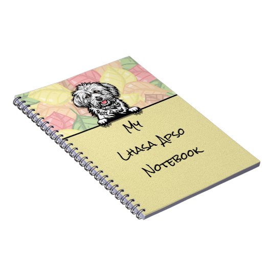 Peeking Niedlich Lhasa Apso Notebook Notizblock (Rechte Seite)