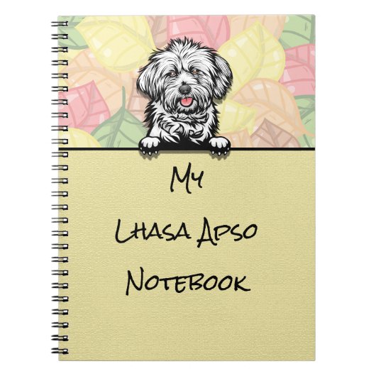 Peeking Niedlich Lhasa Apso Notebook Notizblock (Vorderseite)
