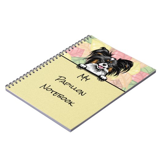 Peeking Niedlich Papillon Notebook Notizblock (Linke Seite)