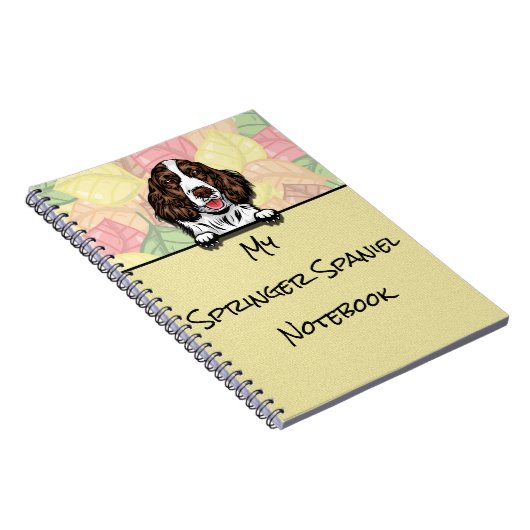 Peeking Niedlich Springer Spaniel Notebook Notizblock (Rechte Seite)