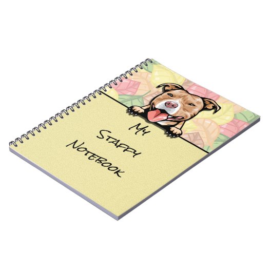 Peeking Niedlich Staffy, hellbraun, Notebook Notizblock (Linke Seite)