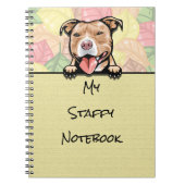 Peeking Niedlich Staffy, hellbraun, Notebook Notizblock (Vorderseite)