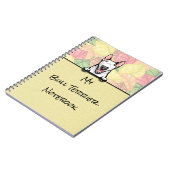 Peeking Niedlicher Bull Terrier Notebook Notizblock (Linke Seite)