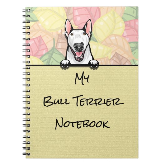 Peeking Niedlicher Bull Terrier Notebook Notizblock (Vorderseite)