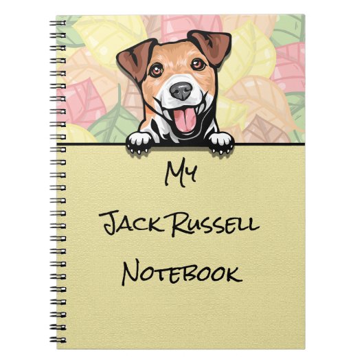 Peeking Niedlicher Jack Russell Terrier Notebook Notizblock (Vorderseite)