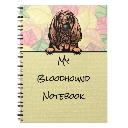 Peeking Niedliches Bloodhound Notebook Notizblock (Vorderseite)