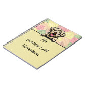 Peeking Niedliches Golden Labrador Notebook Notizblock (Linke Seite)