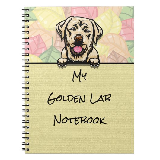 Peeking Niedliches Golden Labrador Notebook Notizblock (Vorderseite)
