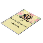 Peeking Niedliches Golden Retreiver Notebook Notizblock (Linke Seite)