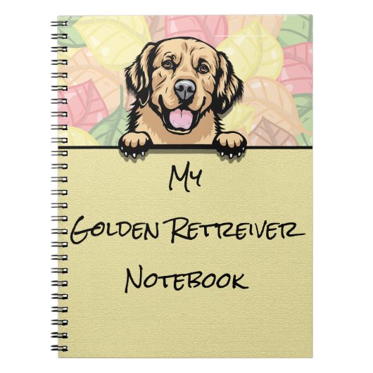 Peeking Niedliches Golden Retreiver Notebook Notizblock (Vorderseite)