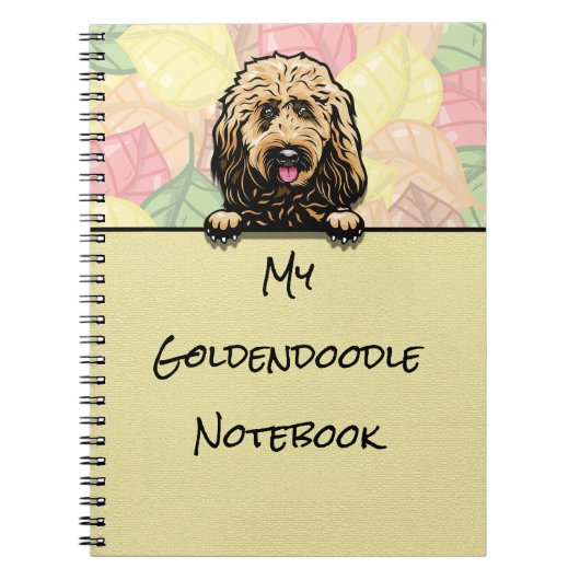Peeking Niedliches Goldendoodle-Notebook Notizblock (Vorderseite)