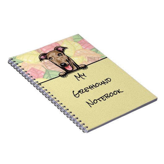 Peeking Niedliches Greyhound-Notebook Notizblock (Rechte Seite)