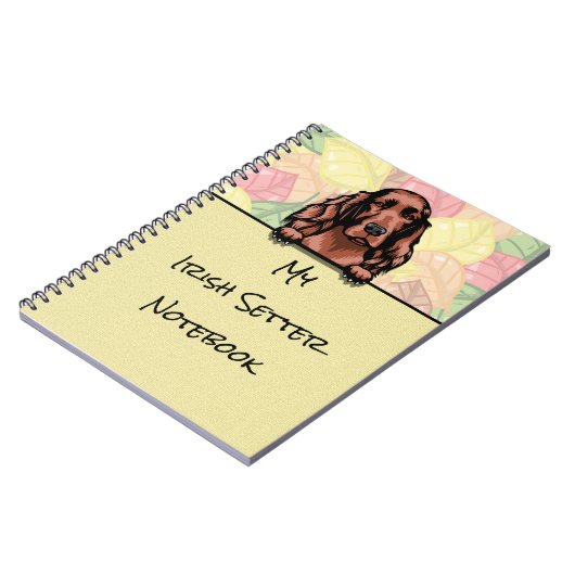 Peeking Niedliches Irish Setter Notebook Notizblock (Linke Seite)