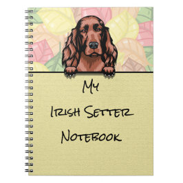 Peeking Niedliches Irish Setter Notebook Notizblock