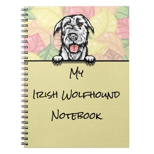 Peeking Niedliches Irish Wolfhound Notebook Notizblock (Vorderseite)