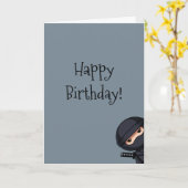 Peeking Ninja on Grey Birthday Karte (Gelbe Blume)